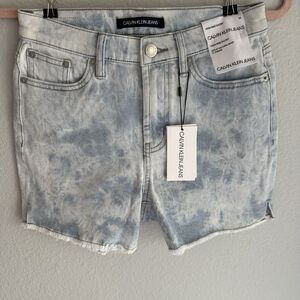 Calvin Klein Jeans Acid-Wash Denim Cutoff Shorts Jorts High Rise Sz 25 NWT